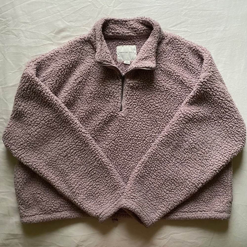 sherpa zip up sweater in fuchsia!